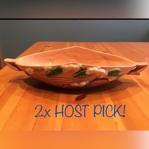 VINTAGE ROSEVILLE PINK SNOWBERRY CONSOLE BOWL #1BL1-10